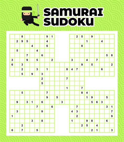 samurai sudoku|samurai sudoku printable easy.